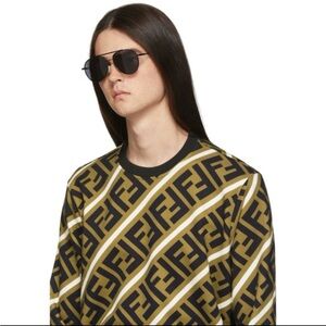 Fendi Oversized round aviator / teardrop hybrid sunglass
